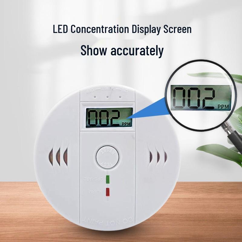 Battery-Powered Carbon Monoxide Detector for Home Use with Sound and Light Alarm