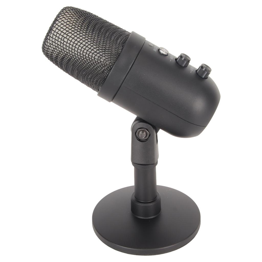 Microphone à condensateur USB Contrôle de gain Microphone rotatif à 360 degrés avec son DSP RVB