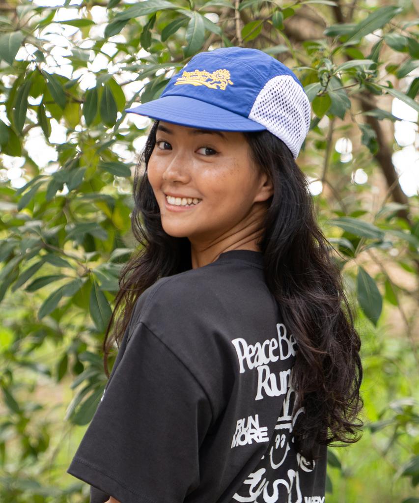 BIGWAVE COLLECTIVE Peace Runner'S Cap (Blue)
