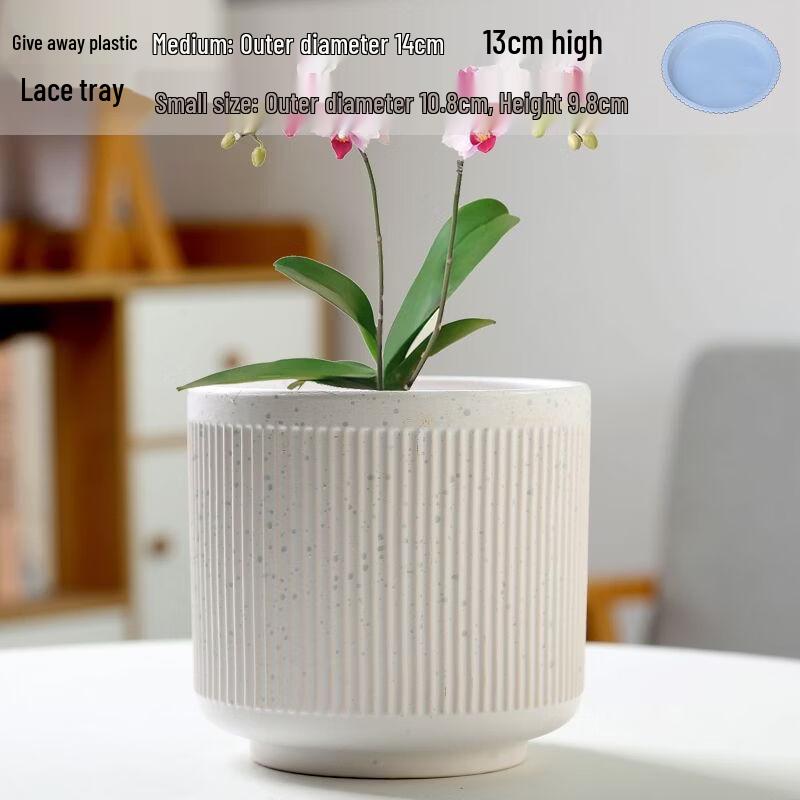Ceramic Flower Pot with Tray Set