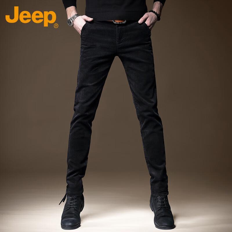 Jeep Men's Autumn Winter Stretch Corduroy Casual Trousers