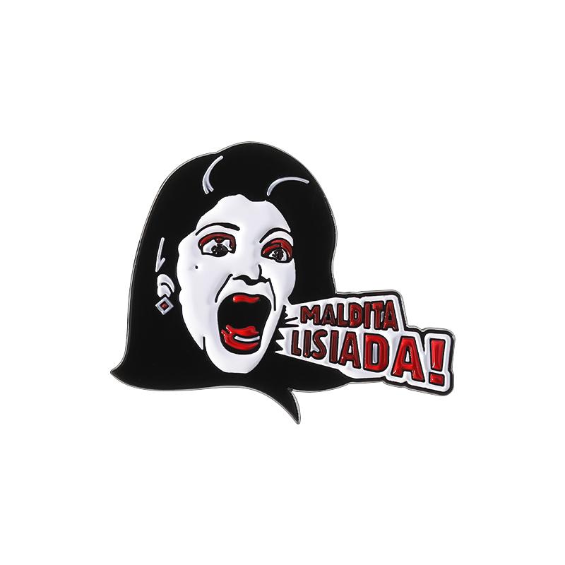 

Maria La Del Barrio Mexican TV Enamel Pin Maldita Lisiada Classic Lines Funny Brooch Lapel Badge Jewelry Gift For Friends