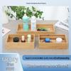 Caixa de Armazenamento de Madeira com Tampa Aberta: Organizador Doméstico para Miudezas, Cosméticos de Mesa e Itens de Bambu