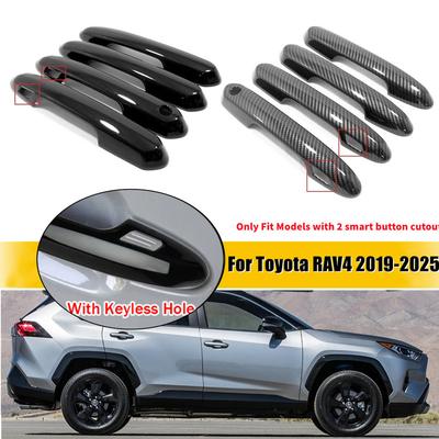 Para Toyota RAV4 2024 2025 Juego de Molduras Adhesivas para Cubierta de Manija Exterior de Puerta de Coche CON 2 Botones Inteligentes