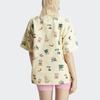 Adidas Originals Short Sleeve Graphic Shirt With Cartoon Pattern And Letter Logo Print Women Tops Beige IC3072