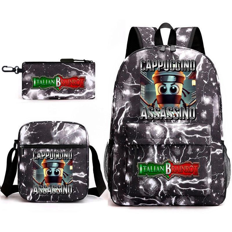 Shanhaijing Backpack, Student Schoolbag, Shoulder Bag, Pencil Bag, Three-Piece Set. Three-piece set