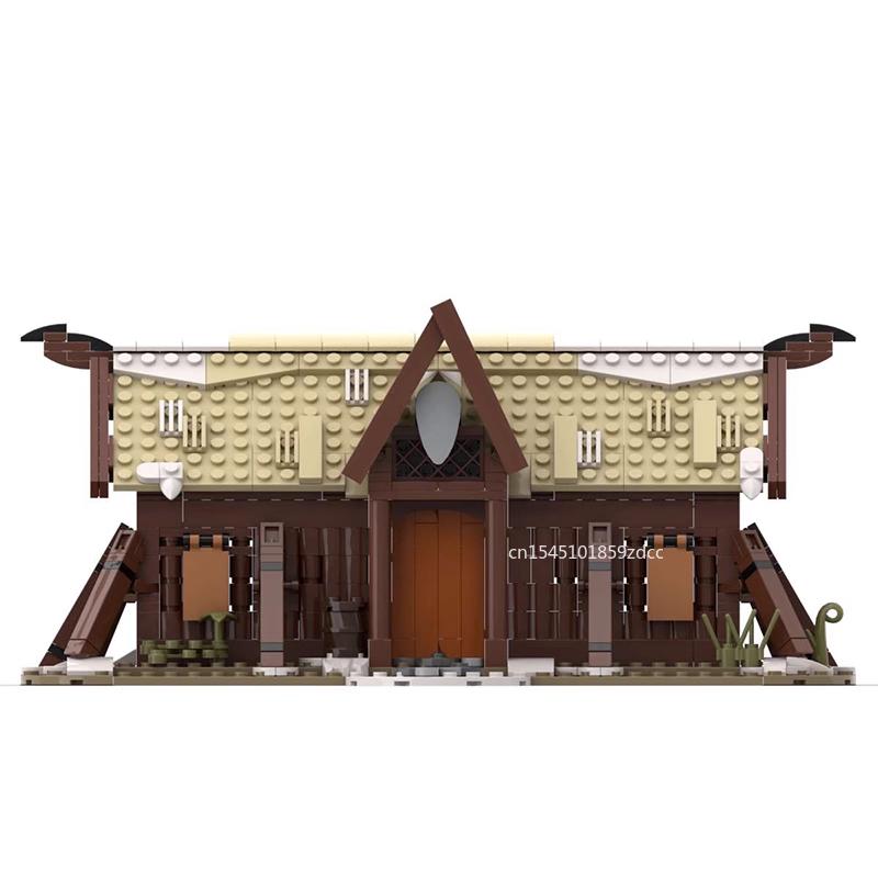 MOC Vikinged House Village Farm Ship Model Building Blocks Set Medieval Military Architecture Aldult Ideas Set Bricks Toy Gifts