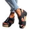 Sandals Flat Thick-soled Large-sized Shoes Fish-mouth Velcro Casual Sandals