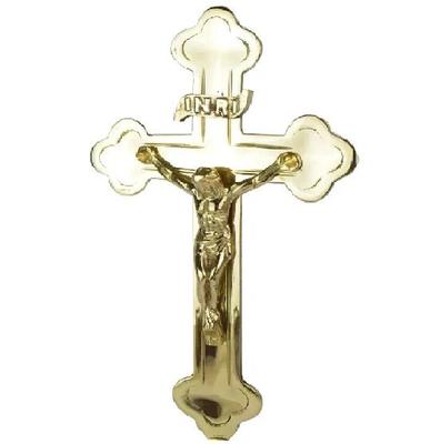 Christian Brass Cross with Jesus – 10 Inch Catholic Antique Finish Crucifix Statue for Home, Church & Prayer Room