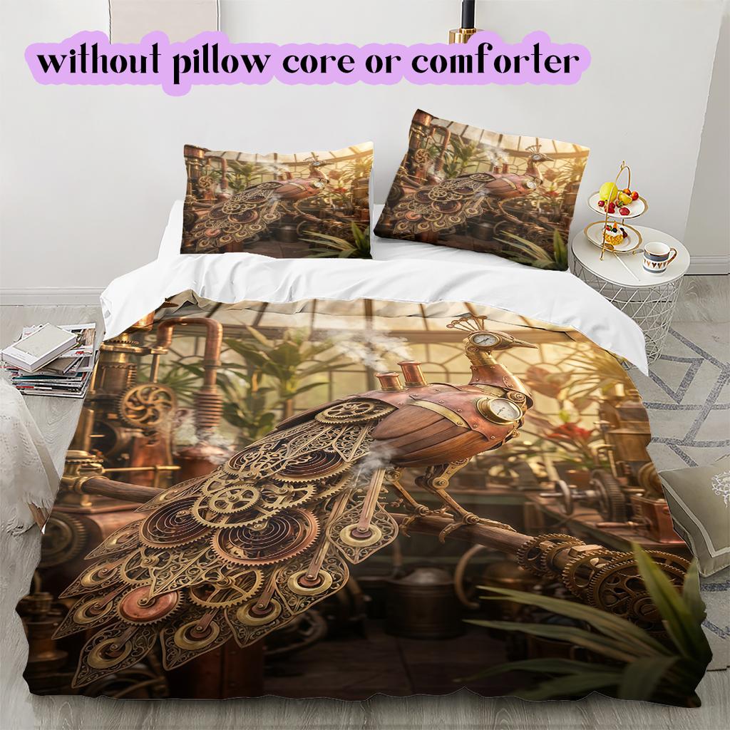 Medieval MachineryPattern Bedding Quilt Set Quilt Cover Pillowcase Home Decoration Birthday Gift (1 * duvet cover + 2 * pillowcase, without core)