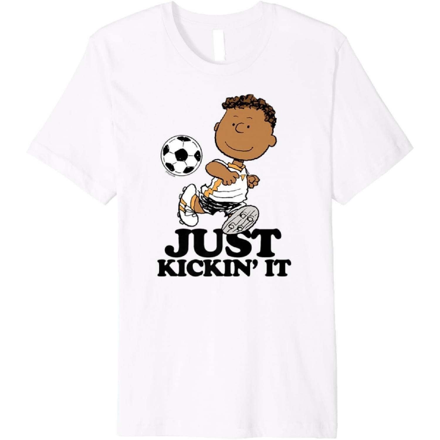 

Peanuts - Franklin Soccer Just Kickin It Premium T-Shirt XXXXXL білий