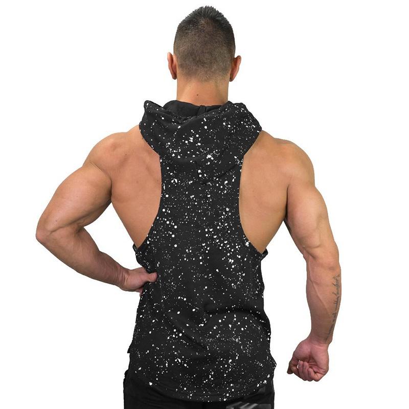 Gym Clothing Men Bodybuilding Stringer Hoodie Tank Top Muscle Shirt New Tee