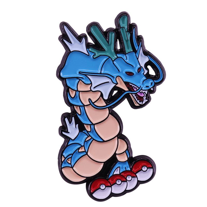Pikachu Gyarados Enamel Pins Collect Anime Dragon Metal Cartoon Brooch Backpack Hat Bag Collar Lapel Badges