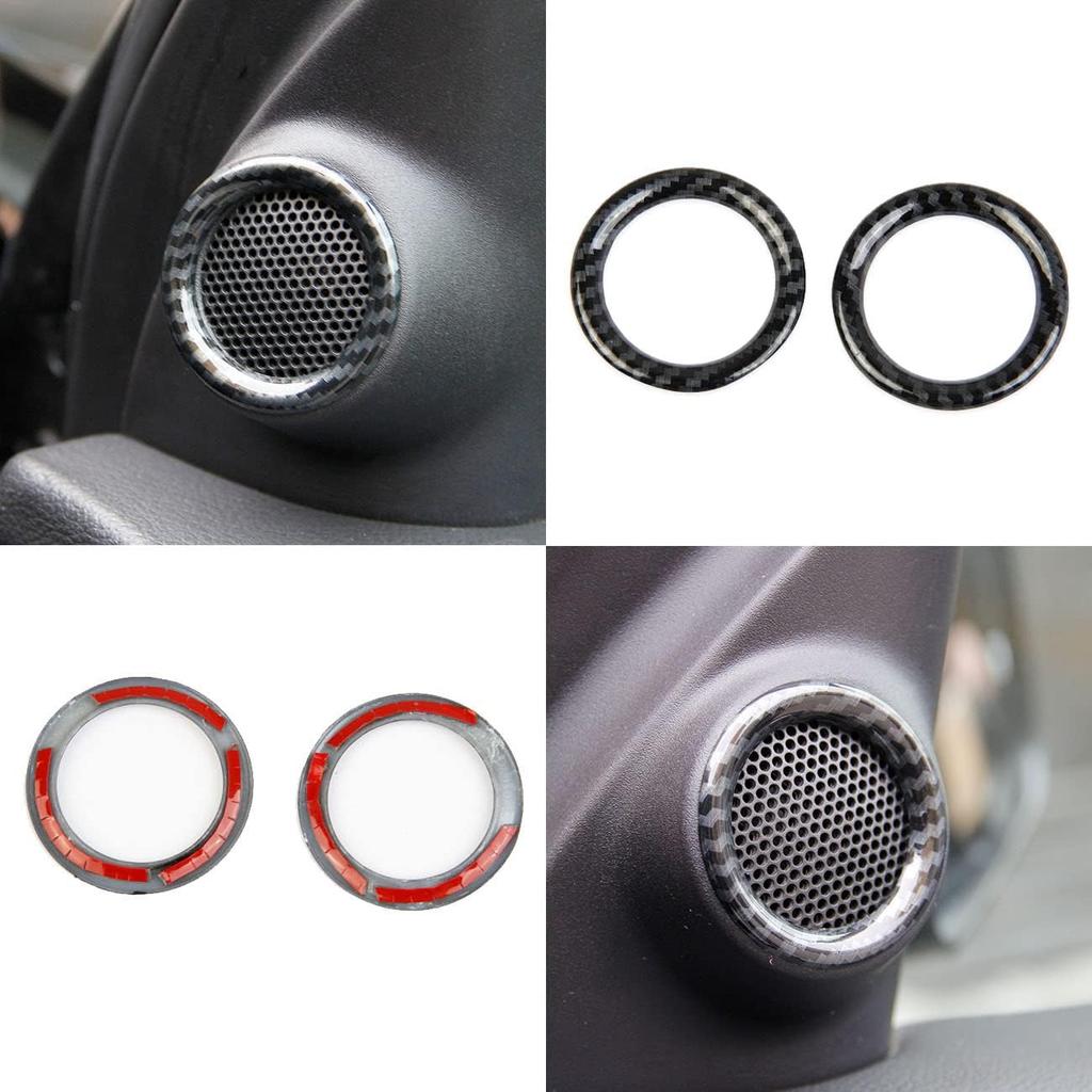 Crosselec Carbon Fiber Inner Front Door Speaker Cover Trim for Dodge Durango 2011-2022