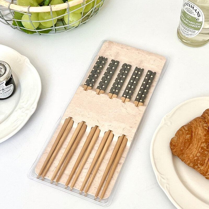 

Bamboo Chopsticks with Polka Dot Design