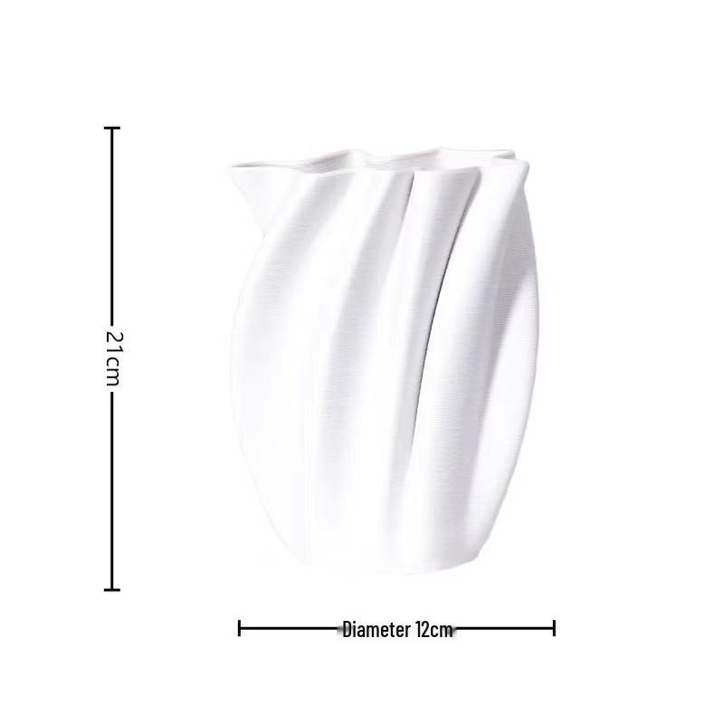 3D Printed Wabi-sabi Blue & White Porcelain Vase - Living Room Ceramic Ornament