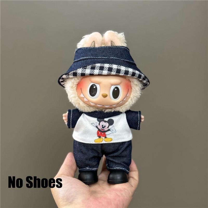 15 17cm For Labubu Doll Disney Goofy Winnie Mickey Minnie Mouse Outfit Clothes Plush Stitch Tigger Cosplay Clothing Accessories