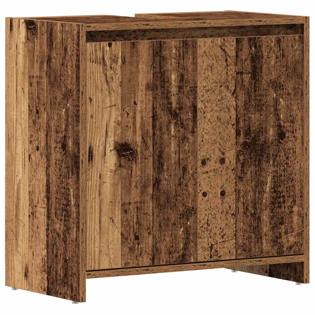 Bathroom Vanity Cabinet with Rustic Wood Effect 60 X 33 X 60 Cm Engineered Wood