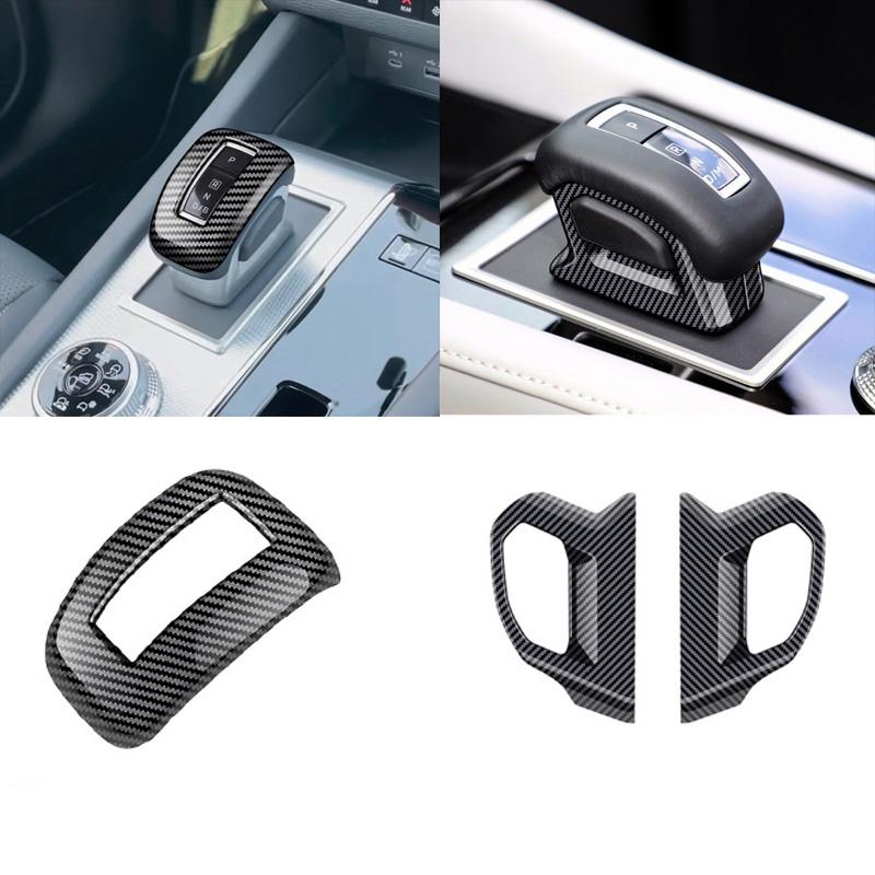 For Mitsubishi Outlander   2024 ABS Black Carbonfiber Car Gear Head Knob Cover Trim  Handball Button Lower Box Cover