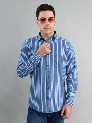 Men's Regular Fit Striped Full Sleeve Shirt