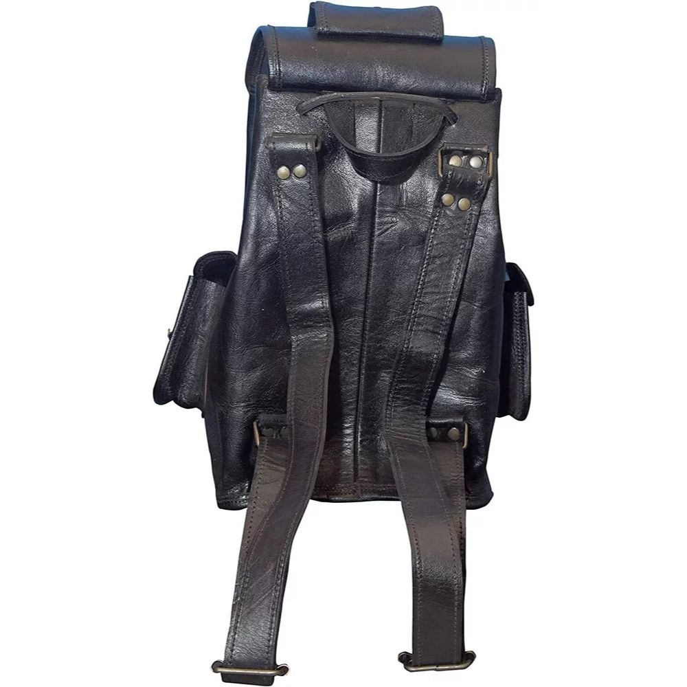 20X10X10 Inch Leather Men's Backpack Bag Laptop Satchel Briefcase Brown Vintage