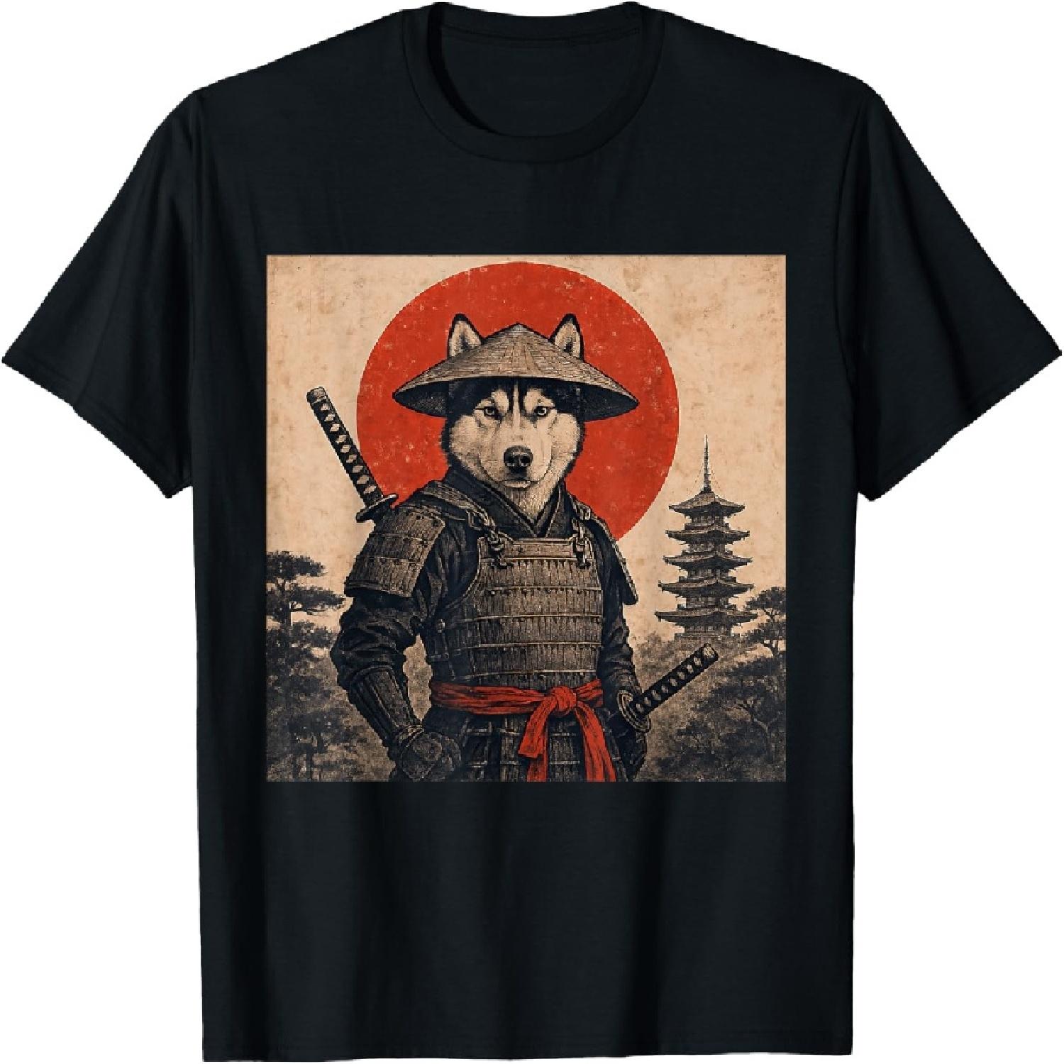 

Husky Samurai Warrior Vintage Japanese Ukiyo-e Dog Lover T-Shirt XXXXXL різнокольоровий