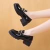 2025 Autumn New Women's Mary Jane Jk Small Leather Shoes Muffin Versatile Loafu Women's Single Shoes Thick Soles Increase Campus