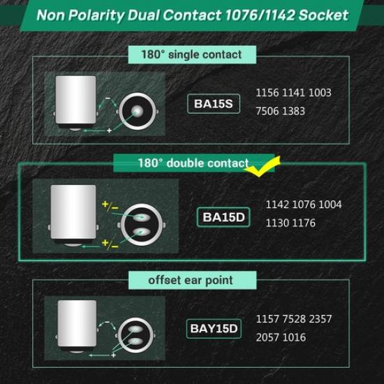 White Non Polarity 1076 Led Bulb for RV Camper Trailer White Non Polarity