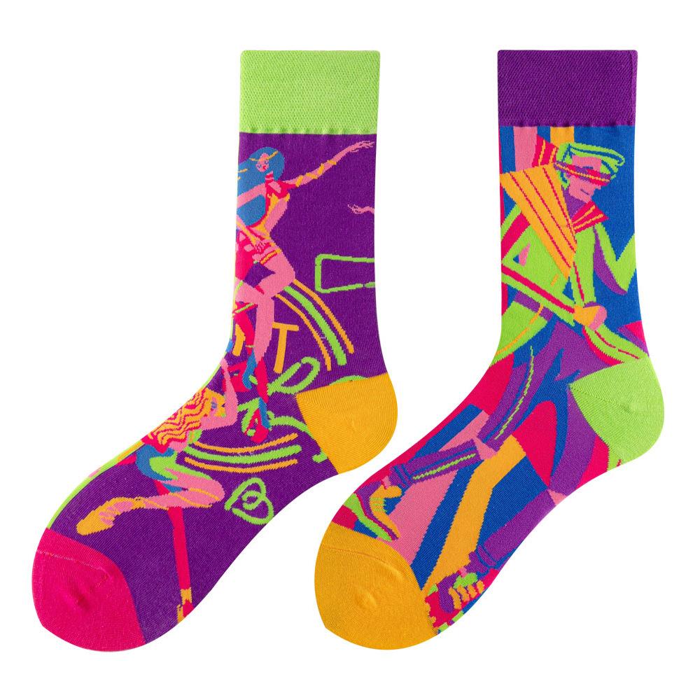 Mandarin Duck Men's and Women's Socks Original AB Trendy Socks Medium High Tube Socks Flower Fruit Animal Cartoon Cotton Socks