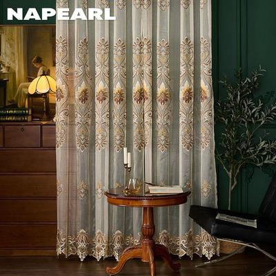 1PC Stile Europeo Tulle di Alta Qualità Ricamato Tende Trasparenti per Soggiorno Camera da Letto Balcone Finestra Decorazione Casa