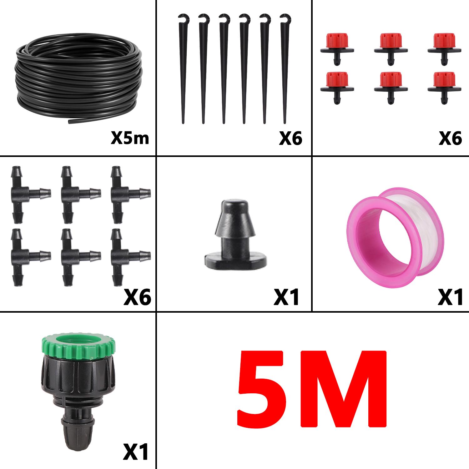 

Drip Irrigation Kit 5~20M Automatic Watering System with Adjustable Emitters for Potted Bonsai Plant DIY Micro Drip Water-Saving