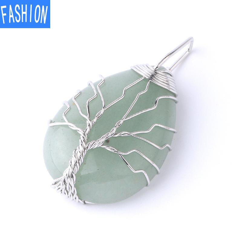 

Золотое, серебряное обмотка, капля воды, натуральный кристалл, полудрагоценный камень, кулон, ожерелье для женщин Green Aventurine