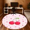 1pc Cherries Heart Round Chair mat Area Rug - Non-Slip, Floor Mat for Office, Bedroom, and Indoor Decor c1125133