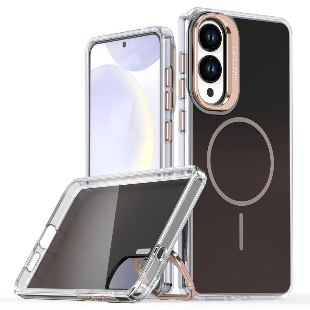 For Samsung Galaxy S25 Edge Case Compatible with MagSafe TPU+Acrylic Gradient Phone Cover with Kickstand