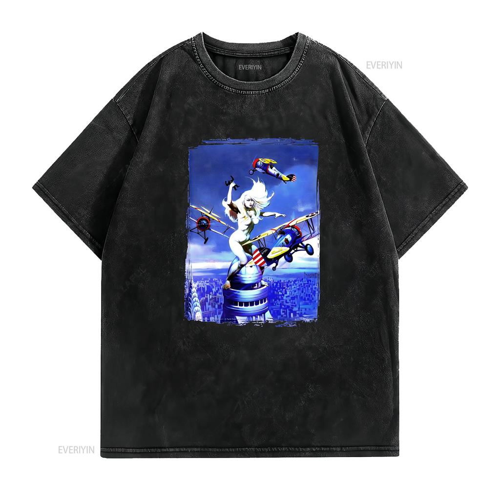Queen Kong by Frank Frazetta Art T Shirt vintage Washed Slightly fashion Stretched Stylish Top For Everyday Wear Versatile Soft