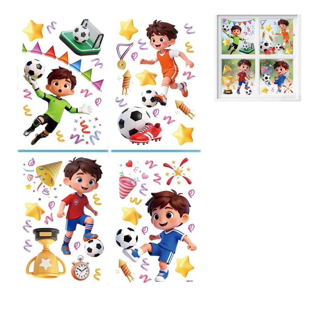 2026 World Cup Kids' Football Cartoon Decorative Stickers for Walls and Glass (USA, Canada, Mexico)