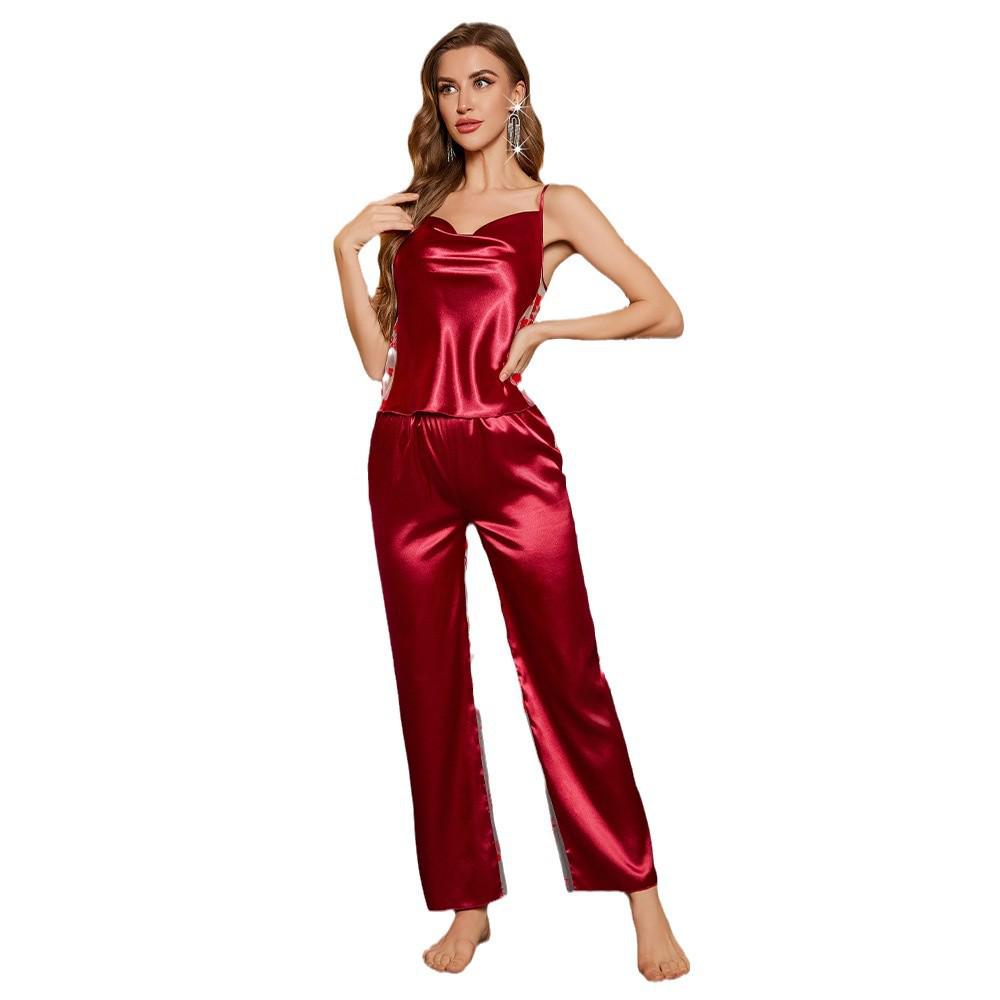 Set Camicia Lunga e Pantaloni Lunghi Yaoting Midnight Luxury con Inserti in Rete DT3541