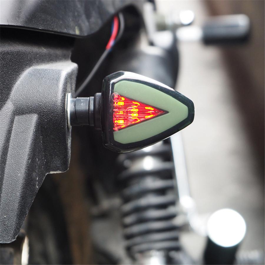 2x 12V Scooter Moped Motorcycle LED Turn Signal Light Indicator W/ Red Stop Lamp