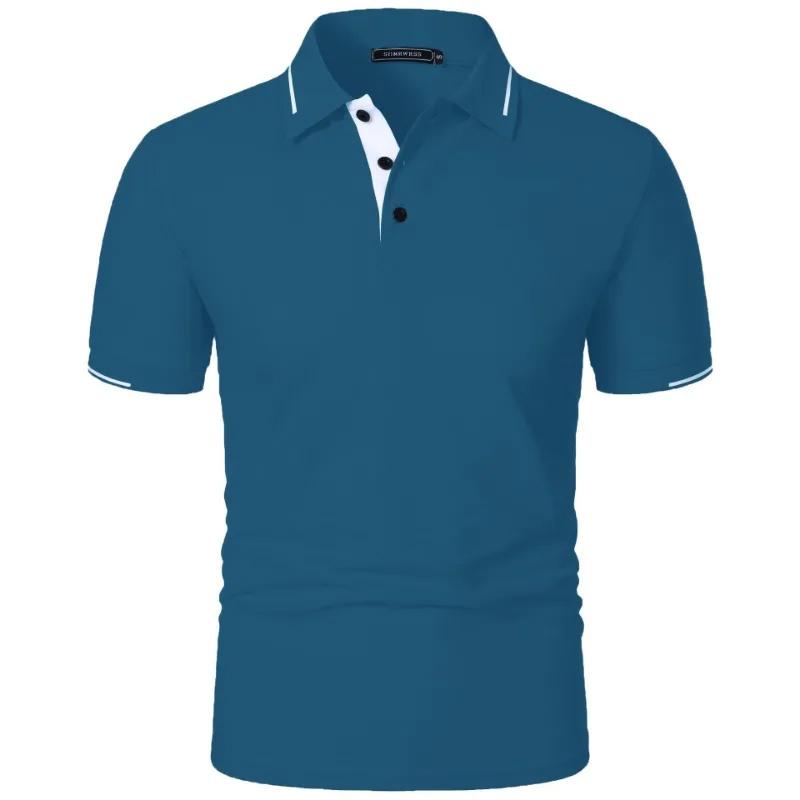 Mens Summer Classic Short Sleeve Polo Tops Button Placket Regular Fit and Solid Lightweight Casual Outdoor Pullover Topss