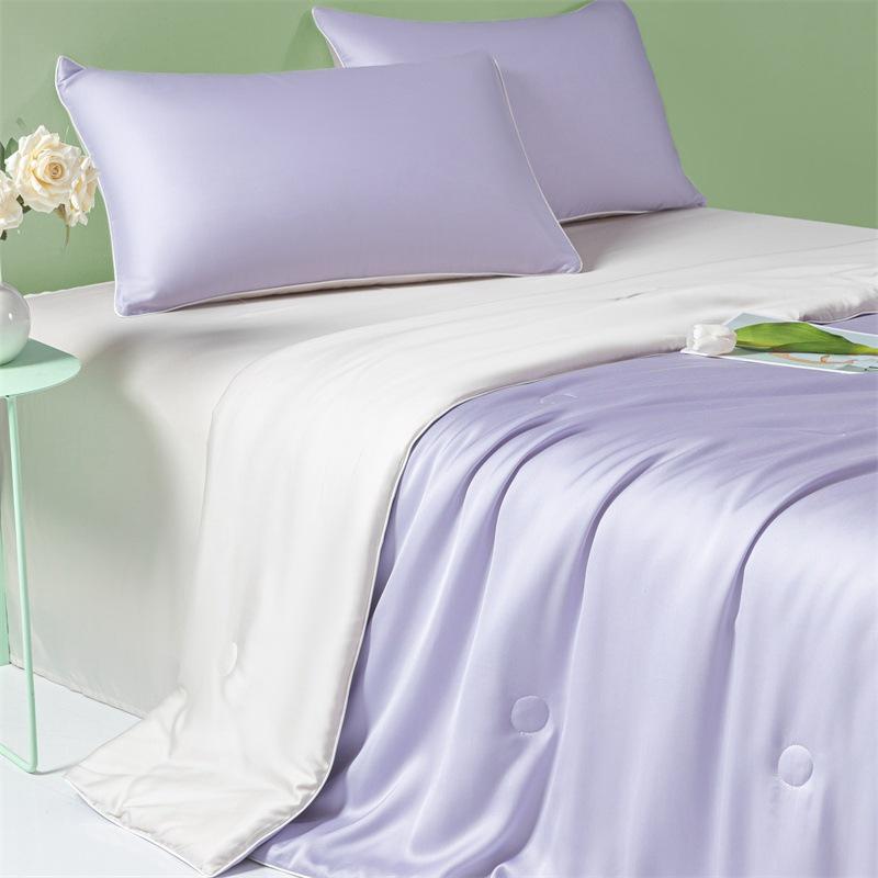 Summer Ice Silk Quilted 4-Piece Set: Lightweight, Machine Washable for Single & Double Beds