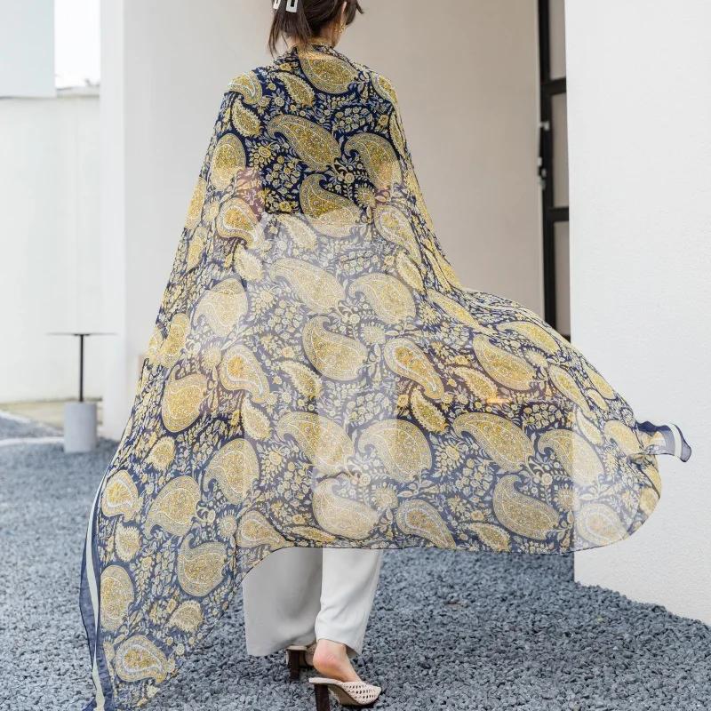 Thin Transparent Travel Beach Sunscreen Scarf for Women Bikini Large Shawl Sarong Wrap Brazilian Swimsuit Cover-ups 125x180cm