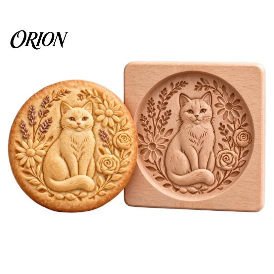 DIY Holiday Biscuit Cutters Woodland Animal Cookie Mold, Durable Wooden with 3D Relief Rustic Party Favors Patterns Cutter, Handmade Decorative Stamps