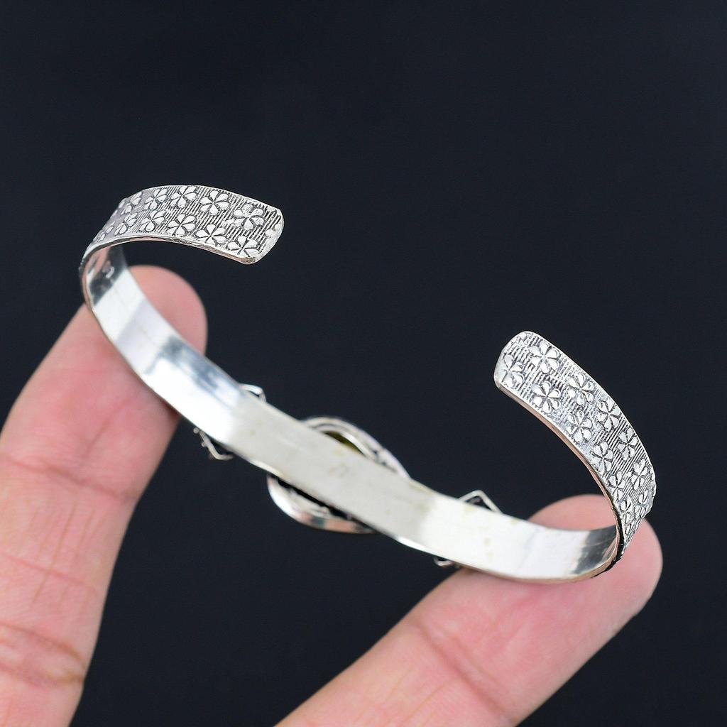 Sterling Silver Pear Natural Septarian Root Chakra Wedding Artisan New Bangle