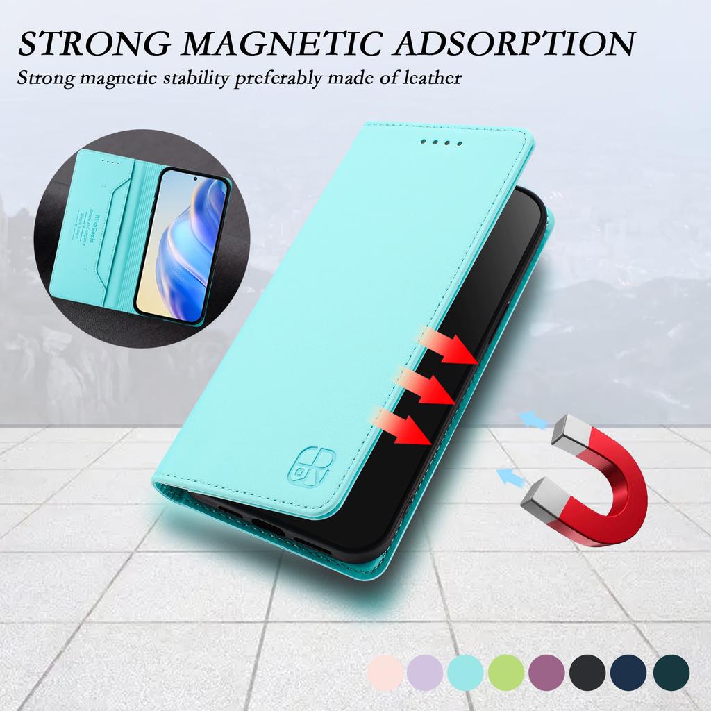 Suitable for Samsung S25/24 phone case, RFID anti-theft, card slot, strong magnetic attraction, flip cover leather case