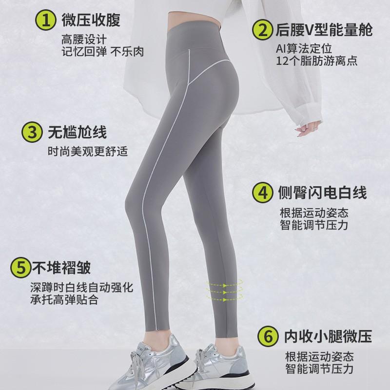 High-Waisted Seamless Yoga Leggings Women Ultra-Soft Stretchy 9/10 Length Workout Pants With Butt-Lifting Effect