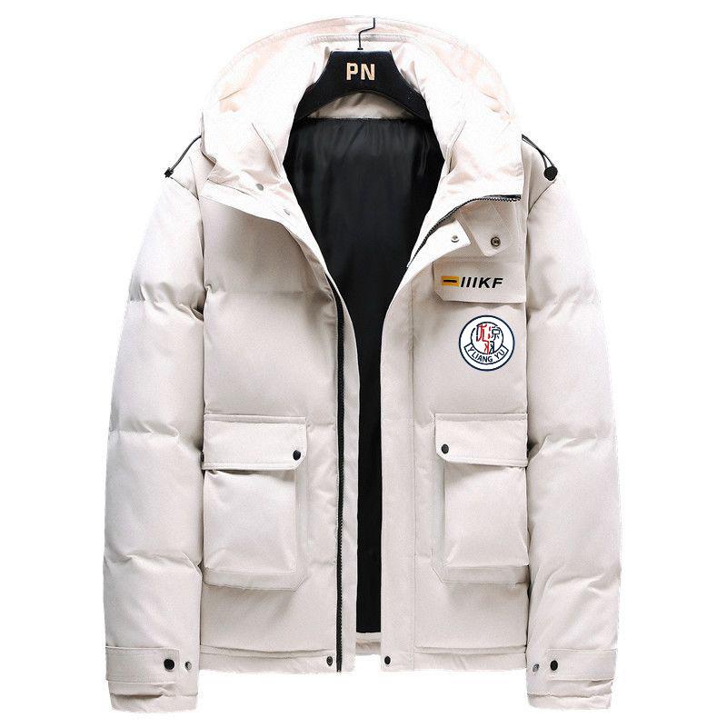 Cross-border foreign trade 25 new badge printing winter warm retro loose hooded fashion thickened coat unisex