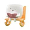 Rocking Chair Flower Pot Smile Face Planter Tabletop Succulents Planter Resin Cartoon Head Flower Pot for Indoor Outdoor Plants