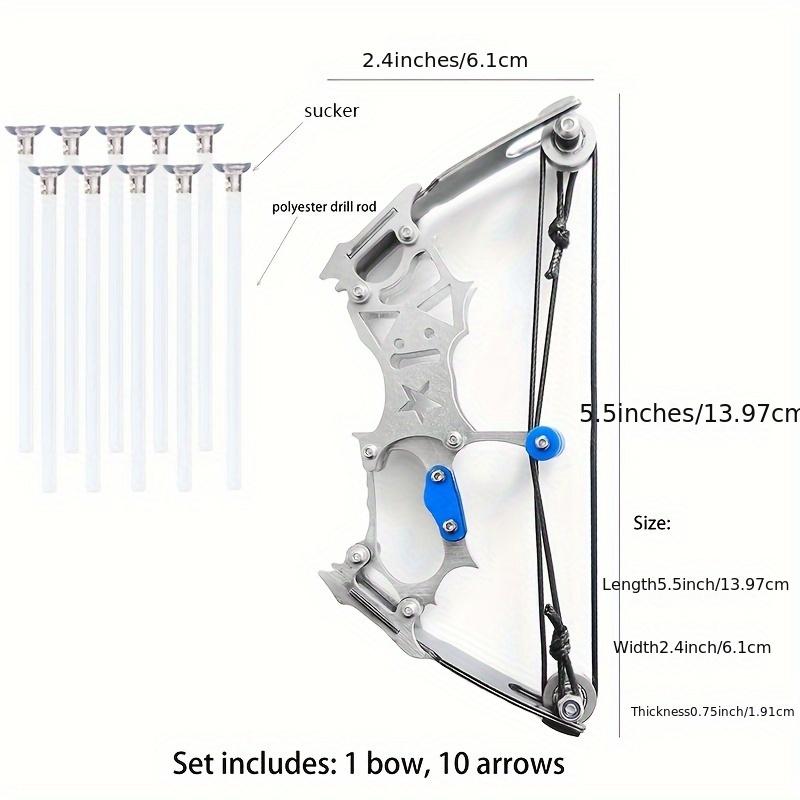 5.5inch Mini Archery Bow Set Left and Right Universal Mini Bow Metal Material Outdoor Shooting Practice Archery Entertainment Fun