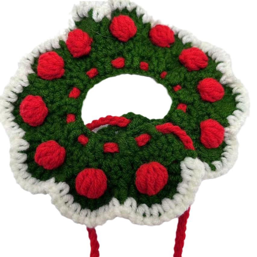 Hand-Knitted Christmas Snood Bib for Cats & Dogs