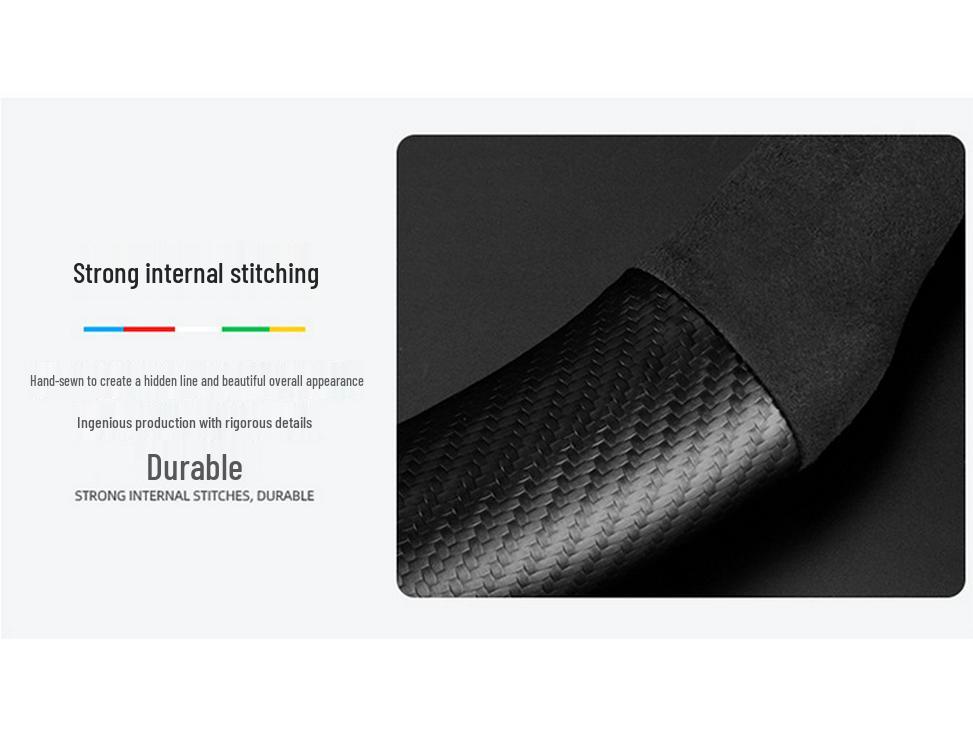 3D Embossed Genuine Leather Steering Wheel Cover - Non-Slip, Breathable, Suede Design for Beijing Automobile